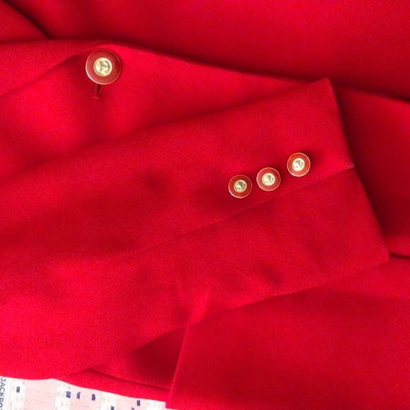 VINTAGE RED LIZ CLAIBORNE SZ 2 Petite CLASSIC SAILOR SUIT JACKET ... - Picture 7 of 13